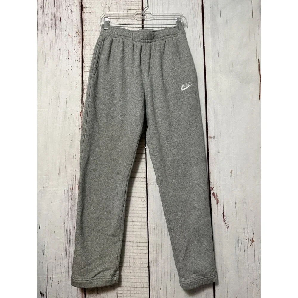 Nike Men Baggy Cargo Y2K Straight Leg Pockets Sweatpants Grey Size Medium
